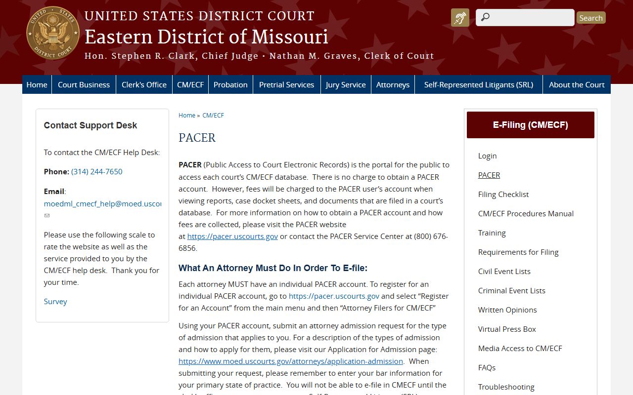 Butler County Circuit Clerk records PACER information reference