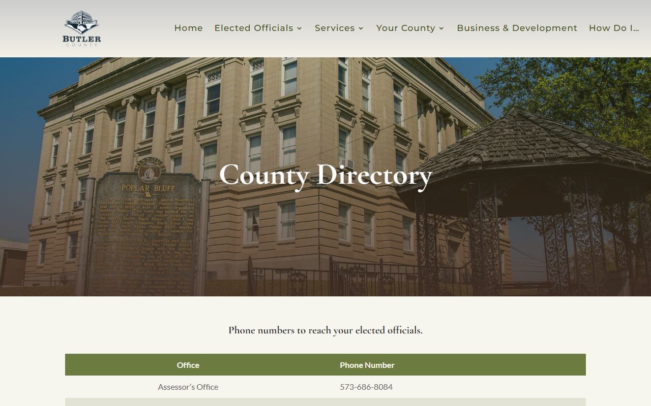 Butler County court records county office directory
