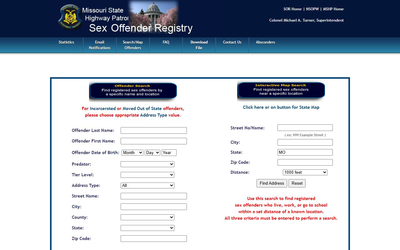 Butler County inmate records Missouri sex offender registry search