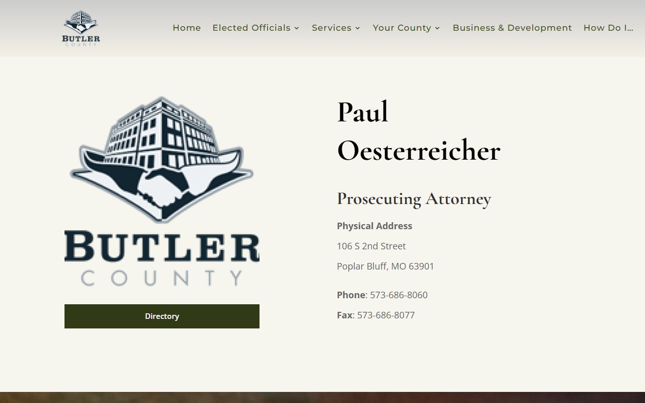 Butler County traffic court records prosecutor source for DWI cases